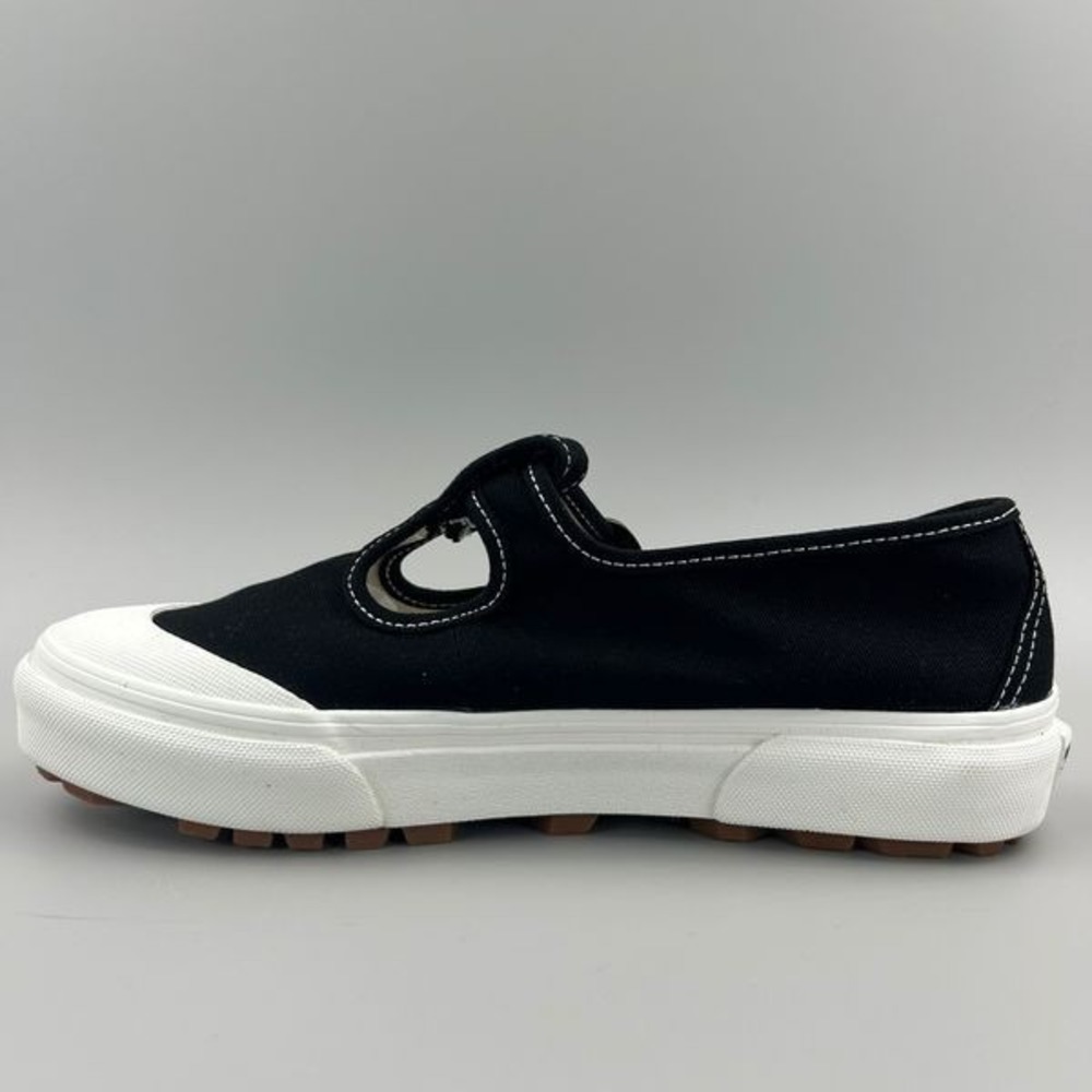 Vans Style 93 Mary Jane Women Size 8 Black White Canvas Buckle Shoes NEW - Picture 2 of 6